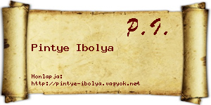 Pintye Ibolya névjegykártya